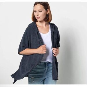 Barefoot Dreams Women’s Cozy Ultra Lita Ribbed Up Poncho Sz XS